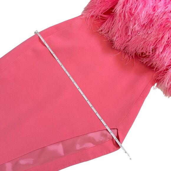 David Koma High Slit Feather Bra Dress in‎ Pink - Picture 8 of 16